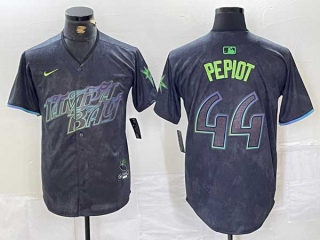 Men's MLB Tampa Bay Rays #44 Ryan Pepiot Charcoal 2024 City Connect Nike Limited Cool Base Jersey