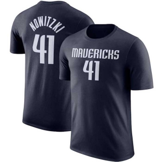 Men's NBA Dallas Mavericks Dirk Nowitzki Navy Name & Number Performance T-Shirt