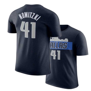 Men's NBA Dallas Mavericks Dirk Nowitzki Navy Statement Player T-Shirt