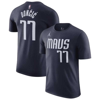 Men's NBA Dallas Mavericks Luka Dončić Jordan Brand Navy 2022-23 Statement Edition Name & Number T-Shirt