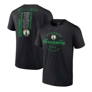 Men's NBA Boston Celtics Fanatics Black 2024 Eastern Conference Champions Jump Ball Roster T-Shirt