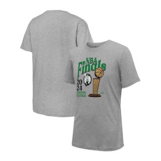 Men's NBA Boston Celtics Stadium Essentials Heather Gray 2024 NBA Finals Revolution T-Shirt