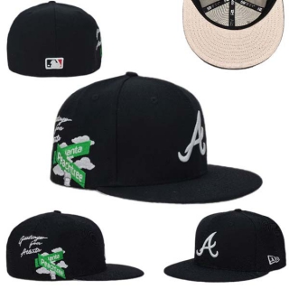 MLB Atlanta Braves New Era Black Greetings From Atlanta Patch 59FIFTY Fitted Hat 0506