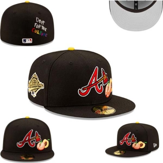 MLB Atlanta Braves New Era X Offset Black 1995 World Series Peach Icon 59FIFTY Fitted Hat 0507