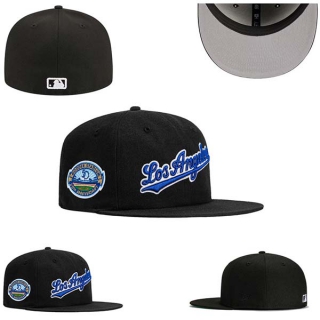 MLB Los Angeles Dodgers New Era Black 50th Anniversary Patch 59FIFTY Fitted Hat 0531