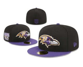 NFL Baltimore Ravens New Era Black Purple Throwback Hidden 59FIFTY Fitted Hat 1102