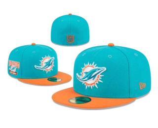 NFL Miami Dolphins New Era Aqua Orange Throwback Hidden 59FIFTY Fitted Hat 1101