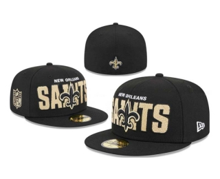 NFL New Orleans Saints New Era Black 2023 NFL Draft 59FIFTY Fitted Hat 1101