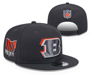 NFL Cincinnati Bengals New Era Graphite 2024 Draft Who Dey! Patch 9FIFTY Snapback Cap 3027