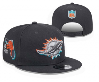 NFL Miami Dolphins New Era Graphite 2024 Draft Go Fins Patch 9FIFTY Snapback Cap 3012