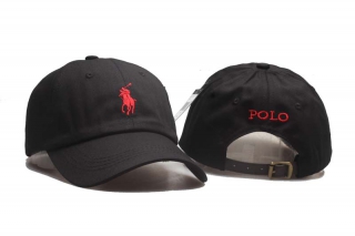 Wholesale Polo Ralph Lauren Curved Brim Embroidered Baseball Adjustable Cap Black Red 5001