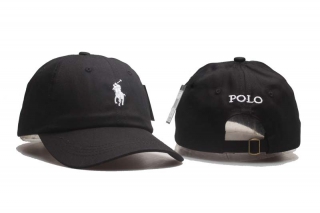 Wholesale Polo Ralph Lauren Curved Brim Embroidered Baseball Adjustable Cap Black White 5002