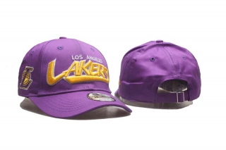 NBA Los Angeles Lakers New Era Purple Curved Brim Throwback 9TWENTY Adjustable Cap 5003