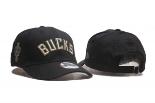 NBA Milwaukee Bucks New Era Black Curved Brim Throwback 9TWENTY Adjustable Cap 5003