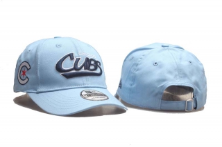 MLB Chicago Cubs New Era Light Blue Throwback Curved Brim 9TWENTY Adjustable Cap 5002