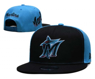 MLB Miami Marlins New Era Black Blue Gameday Sideswipe 9FIFTY Snapback Hat 6009