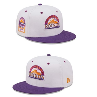 MLB Colorado Rockies New Era White Purple Cooperstown Collection Coors Field Chrome 9FIFTY Snapback Hat 2014