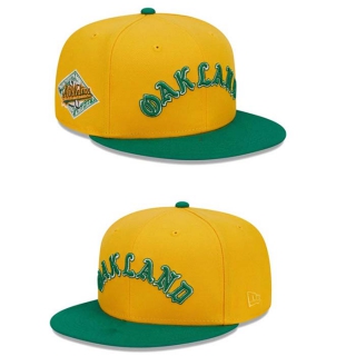 MLB Oakland Athletics New Era Retro Jersey Script 9FIFTY Snapback Hat Gold Kelly Green 2039