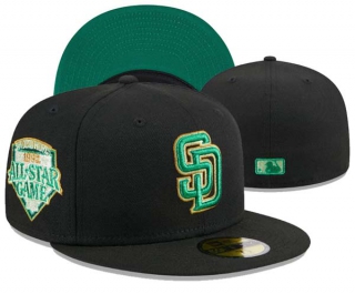 MLB San Diego Padres New Era Black Metallic Green Pop 1992 ALL-STAR GAME 59FIFTY Fitted Hat 3002