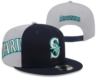 MLB Seattle Mariners New Era Navy Gray Gameday Sideswipe 9FIFTY Snapback Hat 3012