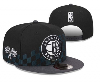 NBA Brooklyn Nets New Era 2024 Rally Drive Checkerboard 9FIFTY Snapback Hat Black 3038