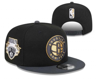 NBA Brooklyn Nets New Era Black With Patch 9FIFTY Snapback Hat 3039