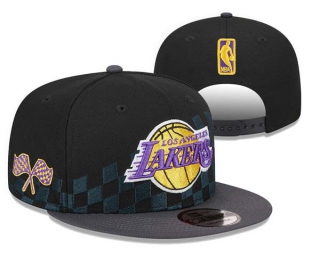 NBA Los Angeles Lakers New Era 2024 Rally Drive Checkerboard 9FIFTY Snapback Hat Black 3100