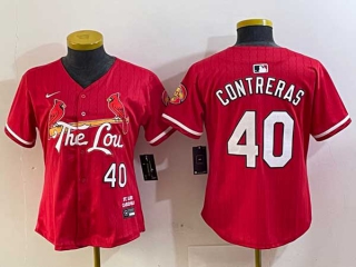 Women's MLB St. Louis Cardinals #40 Willson Contreras Red 2024 City Connect Stitched Baseball Jersey