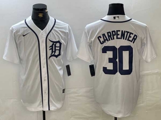 Men's MLB Detroit Tigers #30 Kerry Carpenter White Cool Base Stitched Jersey