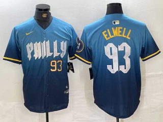 Men's MLB Philadelphia Phillies #93 Jason Elwell Blue Gold Number 2024 City Connect Limited Stitched Jersey