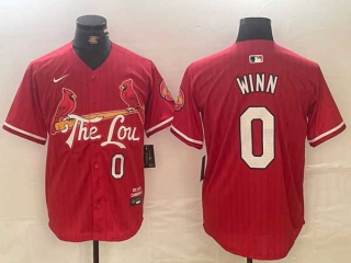 Men's MLB St. Louis Cardinals #0 Masyn Winn Red 2024 City Connect Stitched Baseball Jersey