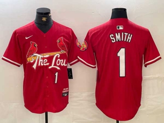 Men's MLB St. Louis Cardinals #1 Ozzie Smith Red 2024 City Connect Stitched Baseball Jersey