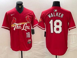 Men's MLB St. Louis Cardinals #18 Jordan Walker Red 2024 City Connect Stitched Baseball Jersey