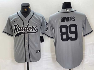 Men's NFL Las Vegas Raiders #89 Brock Bowers Gray Cool Base Baseball Nike Stitched Jersey