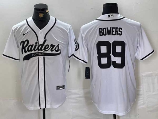 Men's NFL Las Vegas Raiders #89 Brock Bowers White Cool Base Baseball Nike Stitched Jersey