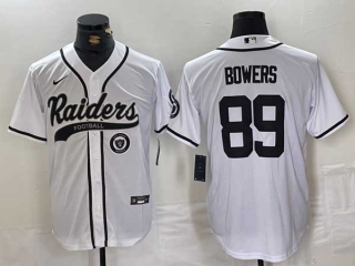 Men's NFL Las Vegas Raiders #89 Brock Bowers White Logo Cool Base Baseball Nike Stitched Jersey