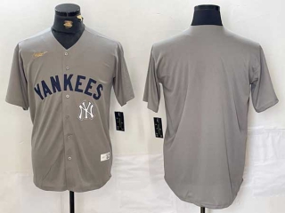 Men's MLB New York Yankees Blank Gray 2024 Away Limited Cool Base Stitched Nike Baseball Jersey (2)