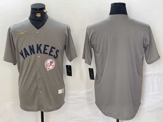 Men's MLB New York Yankees Blank Gray 2024 Away Limited Cool Base Stitched Nike Baseball Jersey (3)