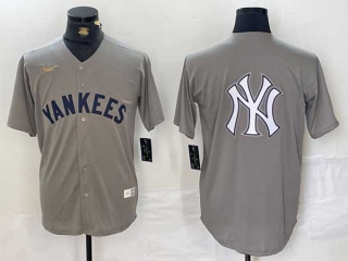 Men's MLB New York Yankees Blank Gray 2024 Away Limited Cool Base Stitched Nike Baseball Jersey (4)