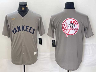 Men's MLB New York Yankees Blank Gray 2024 Away Limited Cool Base Stitched Nike Baseball Jersey (5)