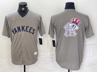 Men's MLB New York Yankees Blank Gray 2024 Away Limited Cool Base Stitched Nike Baseball Jersey (6)