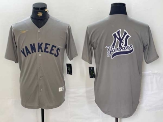 Men's MLB New York Yankees Blank Gray 2024 Away Limited Cool Base Stitched Nike Baseball Jersey (8)