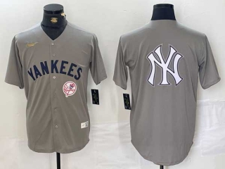 Men's MLB New York Yankees Blank Gray 2024 Away Limited Cool Base Stitched Nike Baseball Jersey (9)