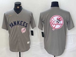 Men's MLB New York Yankees Blank Gray 2024 Away Limited Cool Base Stitched Nike Baseball Jersey (11)