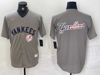 Men's MLB New York Yankees Blank Gray 2024 Away Limited Cool Base Stitched Nike Baseball Jersey (13)