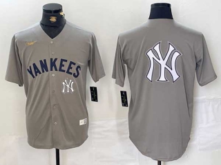 Men's MLB New York Yankees Blank Gray 2024 Away Limited Cool Base Stitched Nike Baseball Jersey (14)