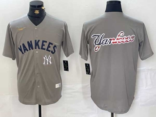 Men's MLB New York Yankees Blank Gray 2024 Away Limited Cool Base Stitched Nike Baseball Jersey (16)