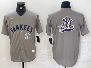 Men's MLB New York Yankees Blank Gray 2024 Away Limited Cool Base Stitched Nike Baseball Jersey (18)