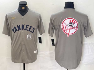 Men's MLB New York Yankees Blank Gray 2024 Away Limited Cool Base Stitched Nike Baseball Jersey (17)