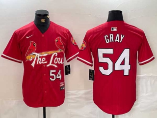 Men's MLB St. Louis Cardinals #54 Sonny Gray Red 2024 City Connect Stitched Nike Baseball Jersey